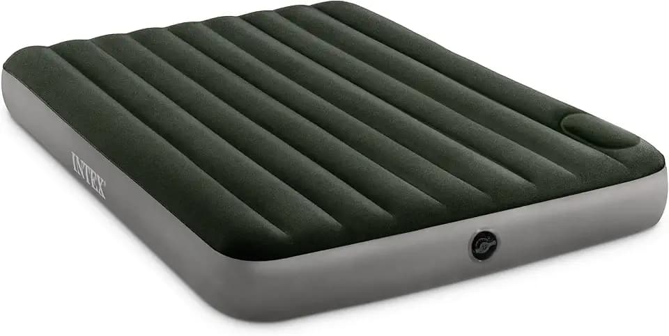 INTEX Dura-Beam Downy 10" Queen Size Air Mattress with Built-in Foot Pump