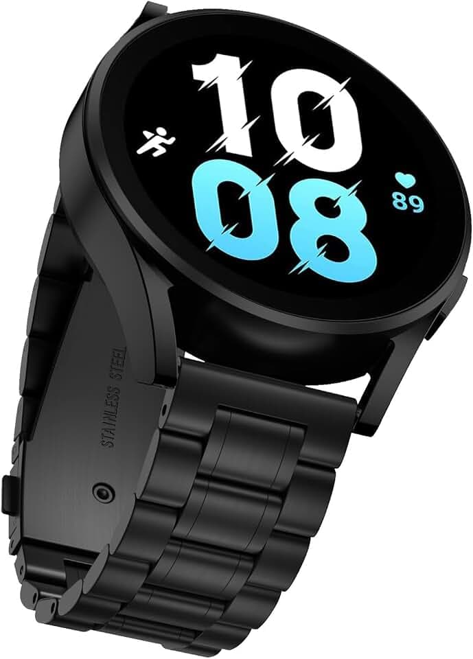Armband Kompatibel mit Samsung Galaxy Watch 6/5 / 4 40mm 44mm, Watch 6 Classic 43mm 47mm, Watch 5 Pro 45mm, Watch 4 Classic 46mm 42mm Edelstahl Armbänder Metall Armband