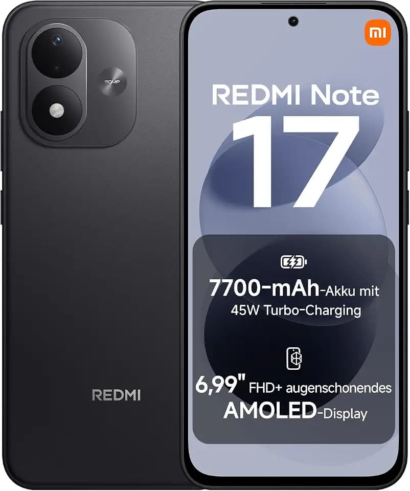 Xiaomi REDMI Note 17, Smartphone 6+256 GB, Black, 7700 mAh Akku