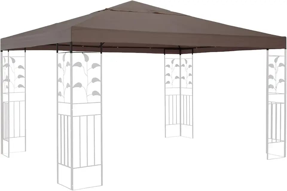 QUICK STAR Ersatzdach für Rank Pavillon 3x3m Taupe Ersatzbezug Pavillondach
