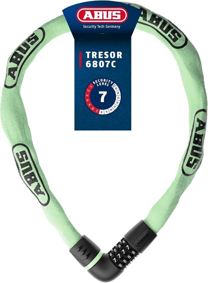 ABUS Kettenschloss Tresor 6807C, Länge 110 cm, grün