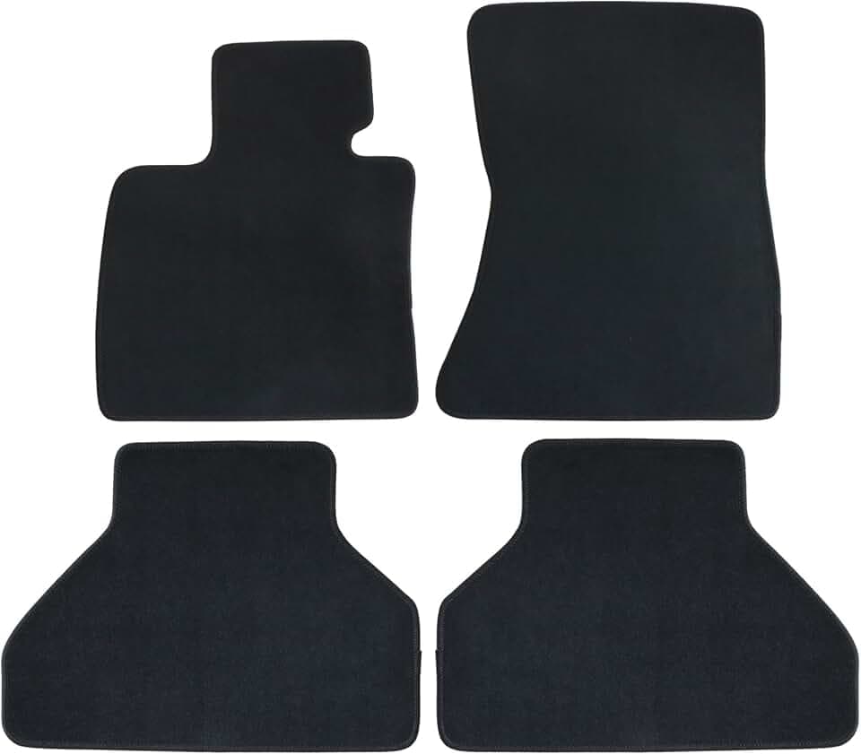 GXARTS 4 PCS Front & Rear Floor Mats Carpet Black Velour Compatible with BMW X5 E70 2006 2007 2008 2009 2010 2011 2012 2013 Anti- Slip