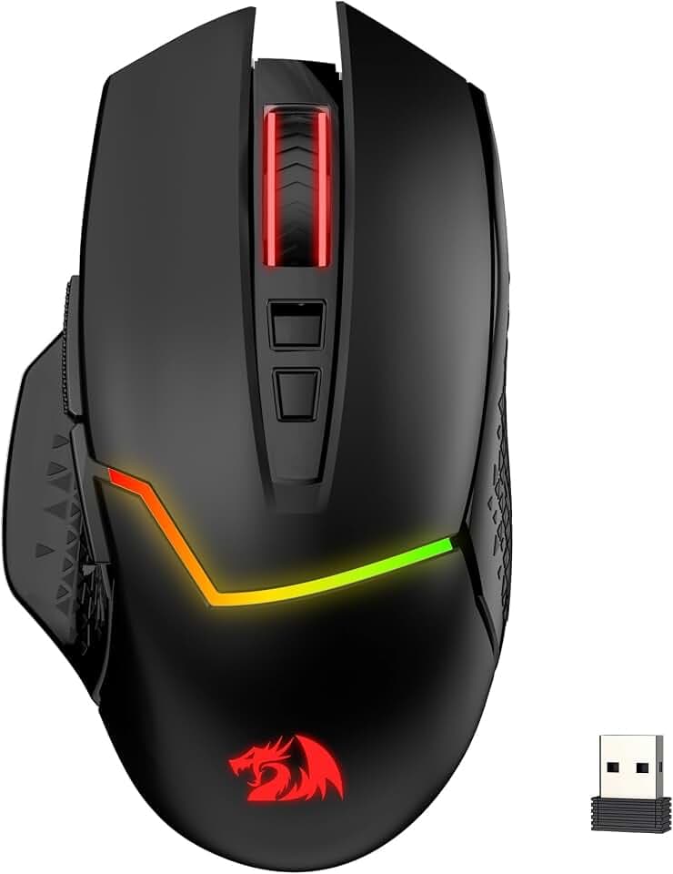 Redragon M690 MAX Wireless RGB Gaming Mouse 12800 DPI Remapping Keys