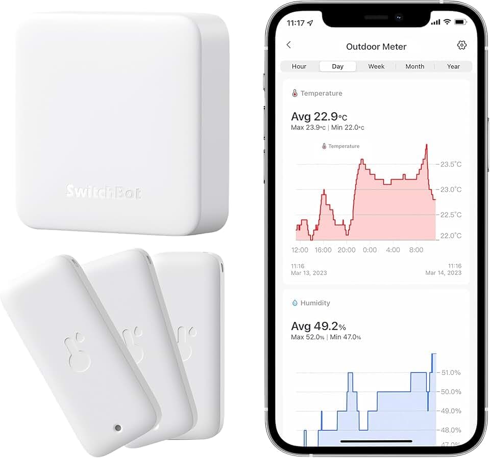 SwitchBot Smart Bundle 3er Pack Thermo-Hygrometer & Hub Mini