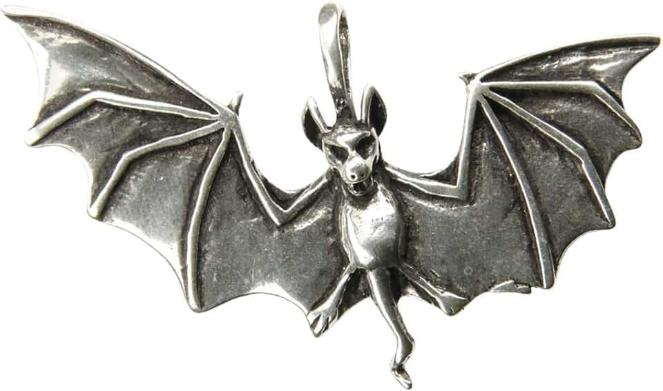 Fledermaus Schmuck 925 Silber breiter Anhänger Kette Silberschmuck Gothik