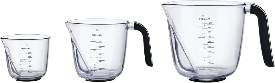 KitchenAid 3-teiliges abgewinkeltes Messbecher-Set, Schwarz