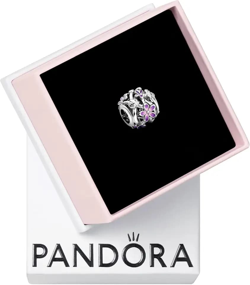 PANDORA Openwork Purple Daisy Charm