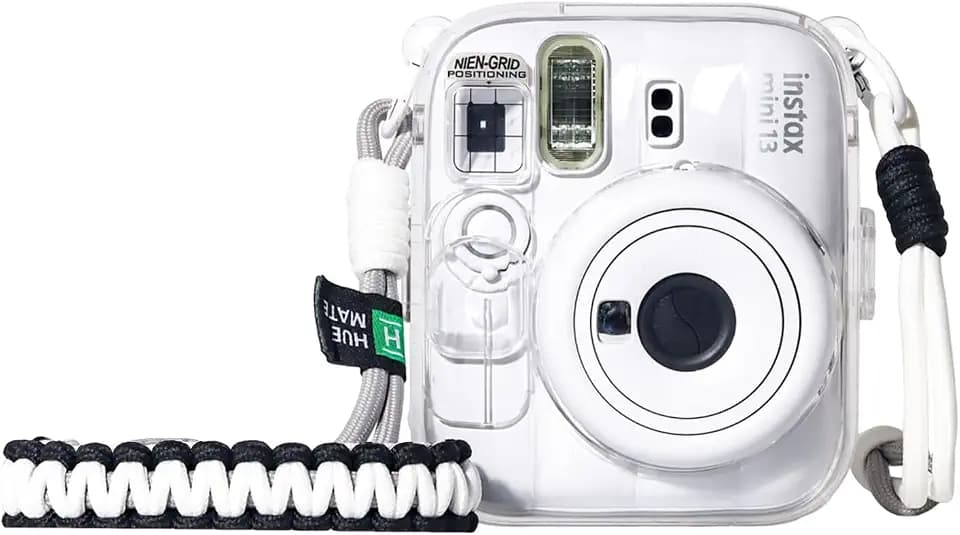 Clear Camera Case Only for Fujifilm Instax Mini 13, Grey Strap