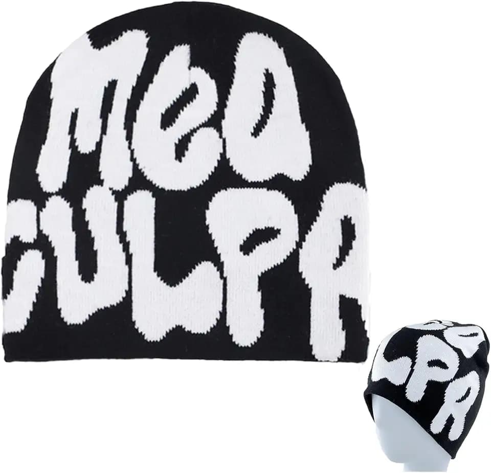 Y2K Beanie, Modische Beanies Strickmütze für Herren und Damen, Warme Y2K Mütze mit Stretchmaterial, Bequem und Stylebetont