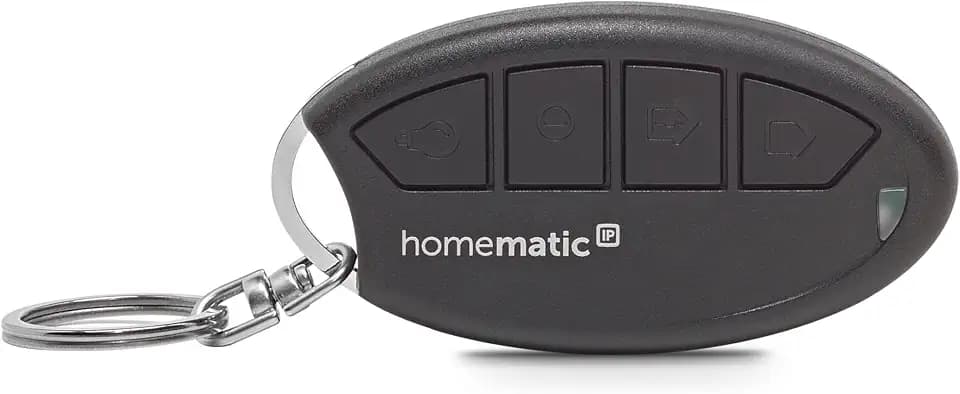 Homematic IP Schlüsselbundfernbedienung – Alarm, Smart Home, Zubehör für Smart Home, Fernbedienung schaltet Alarmmodus System auch manuell, 160741A0
