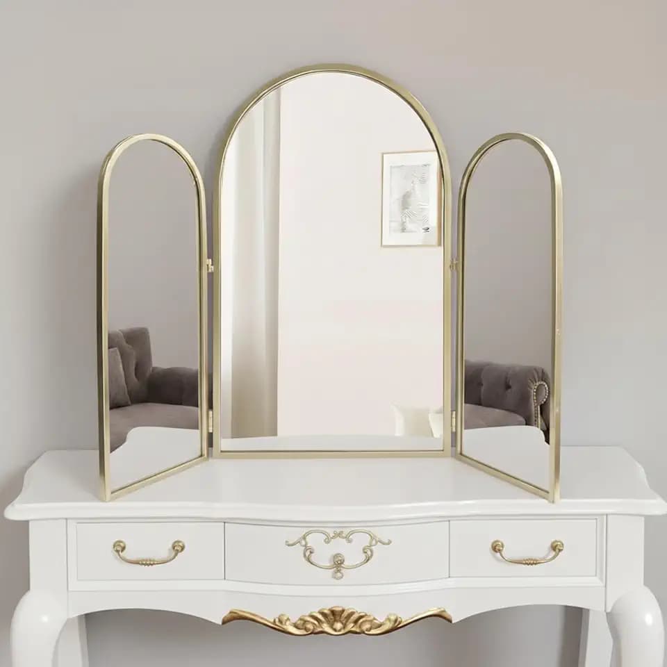 Trifold Mirror, Trifold Vanity Mirror, 3 Way, Three Way Folding, 37x30 IN