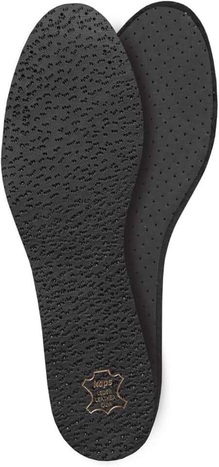 Schwarze PECARI-Schuheinlagen aus 100% Echtleder mit Atmungsaktivem Aktivkohle-Latexschaum, Geruchshemmend, Alle Größen | Weiblich | 39 EUR