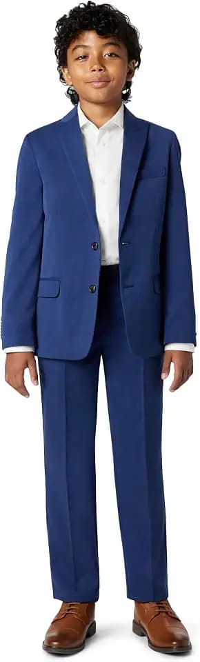 Calvin Klein Boys' 2-piece Formal Suit Set, Single Breasted Jacket & Straight Leg Dress Pants