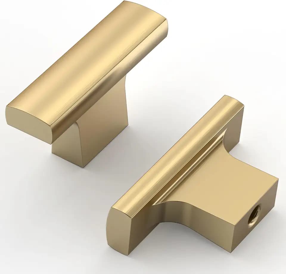 Asidrama 10 Pack Champagne Bronze Kitchen Cabinet Knobs for Dresser Drawers - Zinc Hardware