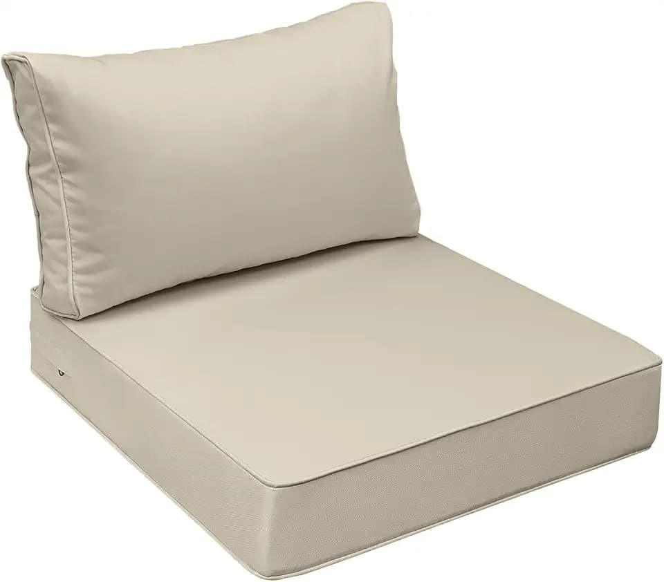 AAAAAcessories Outdoor Chair Cushions, 25.5 x 25.5 x 5 + 13.5 in, Set of 1