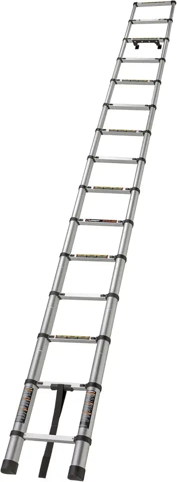Lippert On-The-Go Portable, Telescoping RV Ladder - 14.5' — Enhanced Stability and Safety - Retracts to 35.75" - Sturdy 330 lb. Capacity - Compatible with Lippert Ladder Receiver - 2021126697