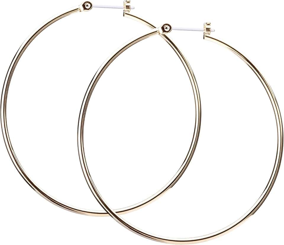 LOKUMI Resin Post Hoop Earrings | Hypoallergenic & Nickel-Free | Made in Japan | Available in 6 sizes and 3 finishes: Silver, 24K Gold, and Pink Gold