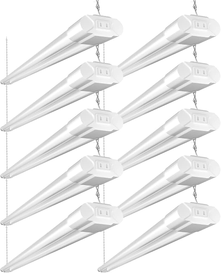 BBOUNDER 10 Pack 4FT LED Shop Light, 5000K, 40W=250W, 4000LM, 4 Linkable