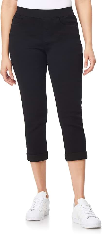 WallFlower Women's Pull on Denim Cropped High-Rise Insta Soft Juniors Jeans