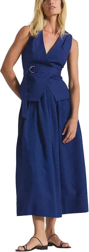 Derek Lam 10 Crosby Women's Annika Mixed Media Mini Grid Georgette Dress