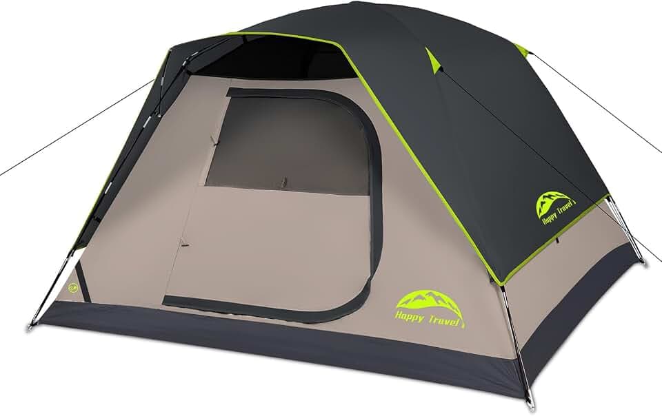 Happy Travel Camping Tent, 4/6 Person Dome Tents for Camping with Rainfly