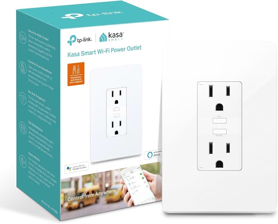 Kasa Smart Plug KP200, In-Wall Smart Home Wi-Fi Outlet