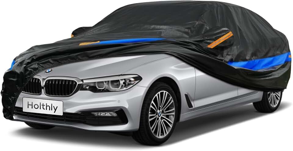 Autoabdeckung Wasserdicht Atmungsaktiv,Auto-Abdeckplane für Vollgarage,Regen,Sonne,Staub und UV-Schutz.Autoplane passend für Audi A8,BMW 7er,Jaguar XJ,usw. 3XXL