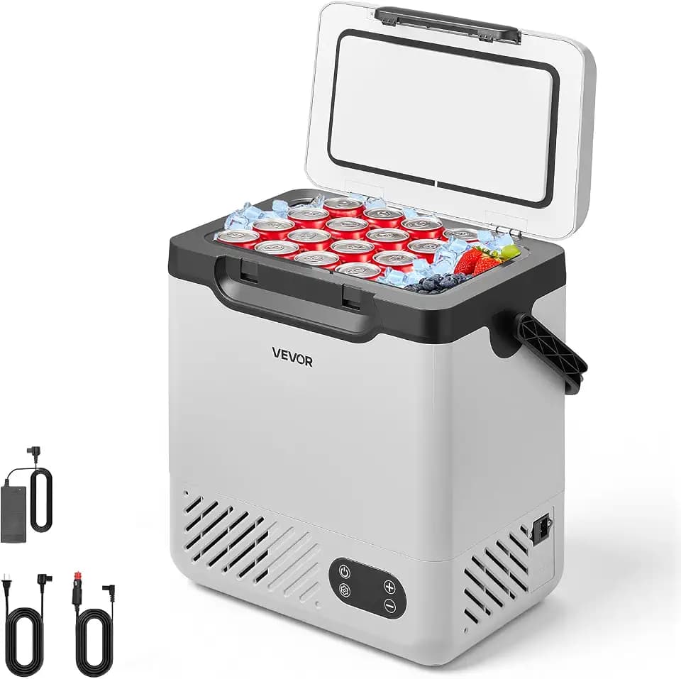 VEVOR 12 Volt Refrigerator, 12.68 QT/ 12L Car Fridge, Portable Electric Freezer Compressor with Handle, 12V/24V DC 100-240V AC, -4°F to 68℉/-20℃ to 20℃, for Truck Van RV SUV Boat Travel Camping