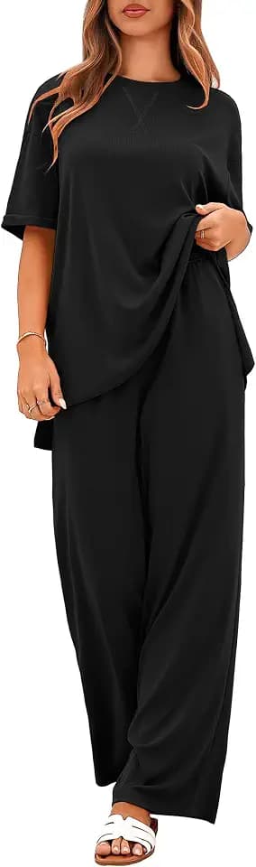 Totatuit Two Piece Sets For Women Vacation Oversized Loungewear Outfits