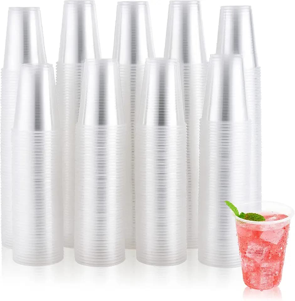 JOLLY CHEF 600 Pack 9 oz Disposable Clear Plastic Cups, Drinking Cups