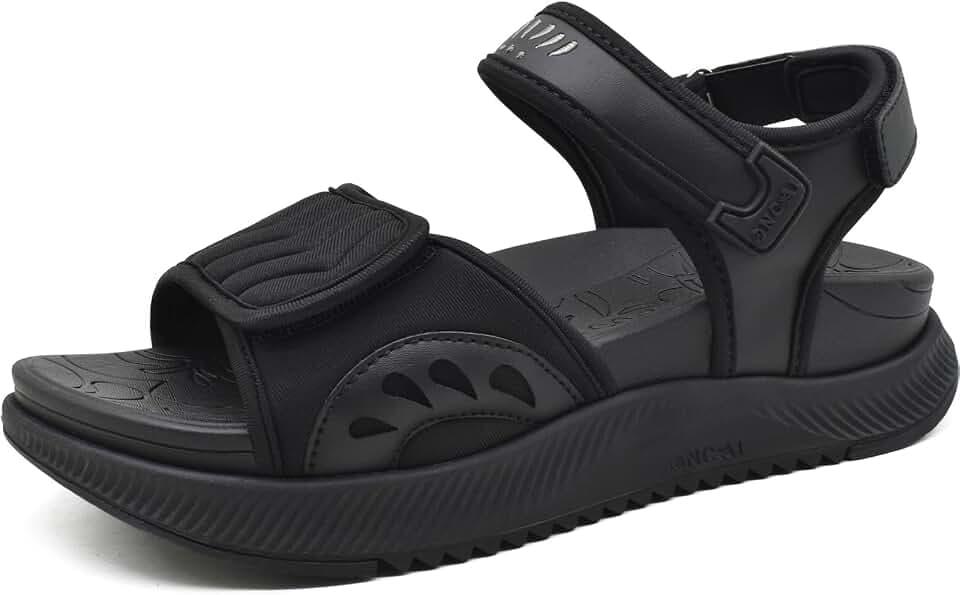 ONCAI Wander Sandalen Damen, Arch Support mit Orthopädische Outdoor Fußbett für Plantar Fasciitis,Plateau Sport Damen Sandalen mit 3 Verstellbare Klettverschluss Größe 36-43