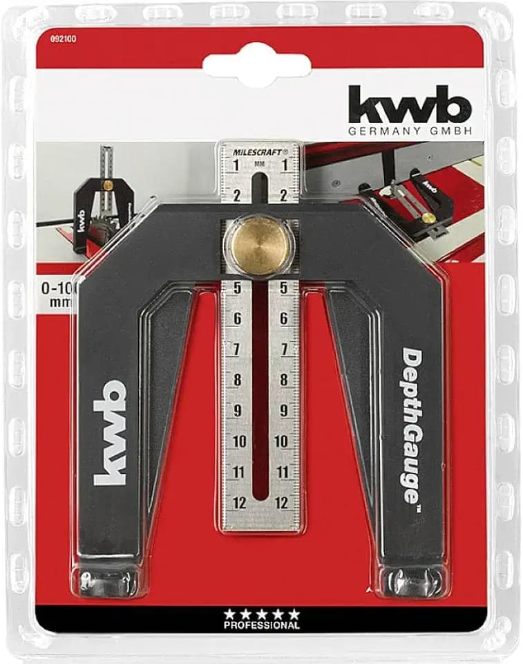 kwb Tiefenlehre für Oberfräsen und Tischkreissägen, 118 x 128 x 22 mm