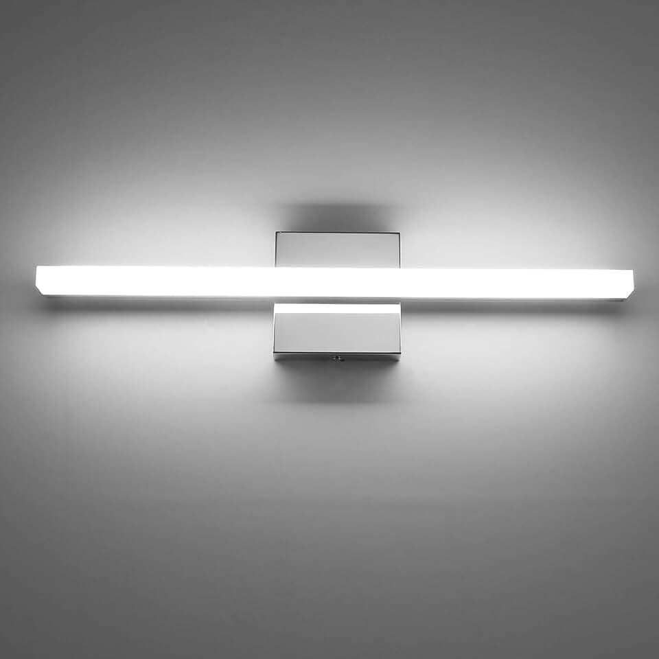 Combuh Modern Vanity Light Above Mirror, LED Wall Lamp for Bathroom Chrome