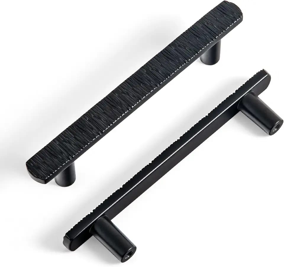 Goo-Ki 3-3/4 Inch （96mm） Hole Centers Luxurious & Sturdy Zinc Alloy Cabinet Handls,Matt Black Cabinet Pulls for Kitchen,Drawer,Cupboard & Wardrobe,6 Pack