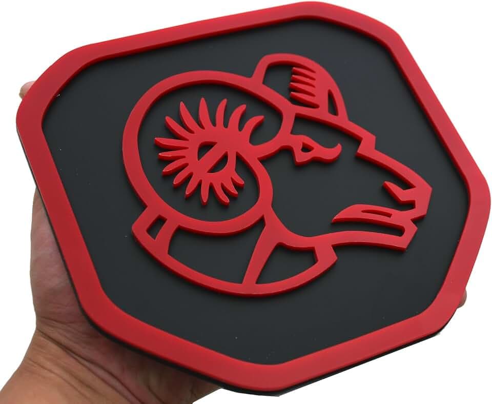 1pc New Custom Rear Tailgate Ram Emblem 3D Badge Compatible with Ram 1500 2500 3500 2019-2021 (Red)