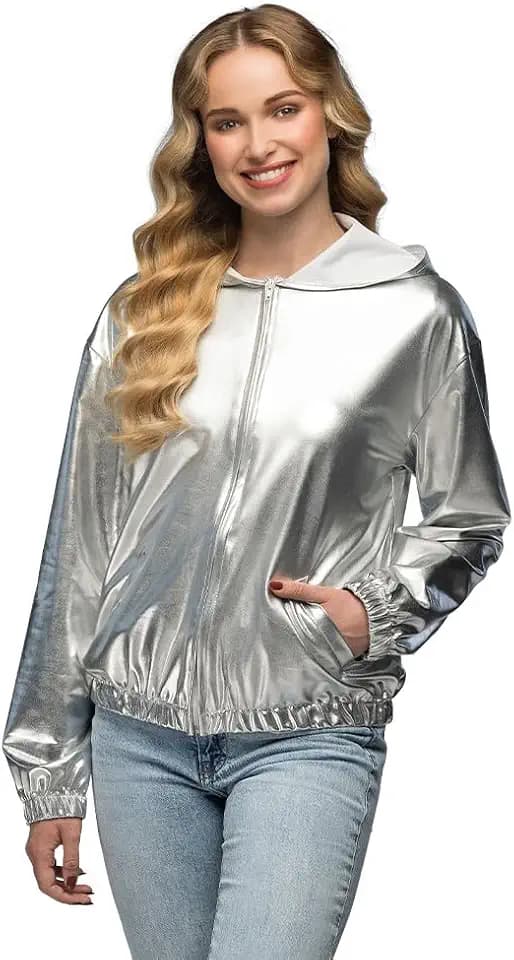 Boland - Jacke Rave im Metallic Look, Kostüm für Damen und Herren im Retro Style, Gruppenkostüm für Mottoparty oder Karneval