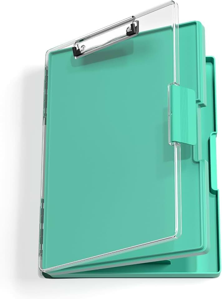 Hongri Clipboard with Storage, Green 8.5 x 11 Clip Board, Dual Compartmen
