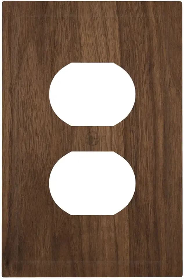 Outlet Covers Dark Brown Wood Grain 1 Gang Duplex Light Switch Cover Plate Decorative Switch Plate Covers Electrical Socket Cover for Farmhouse Cabin Decor