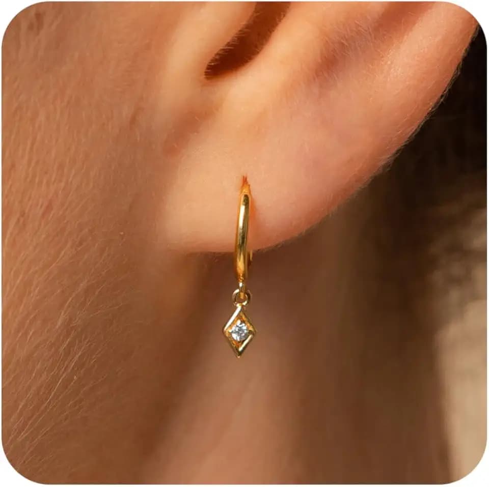 TOBENY Gold Earrings for Women Trendy Dainty Cubic Zirconia Drop Dangle