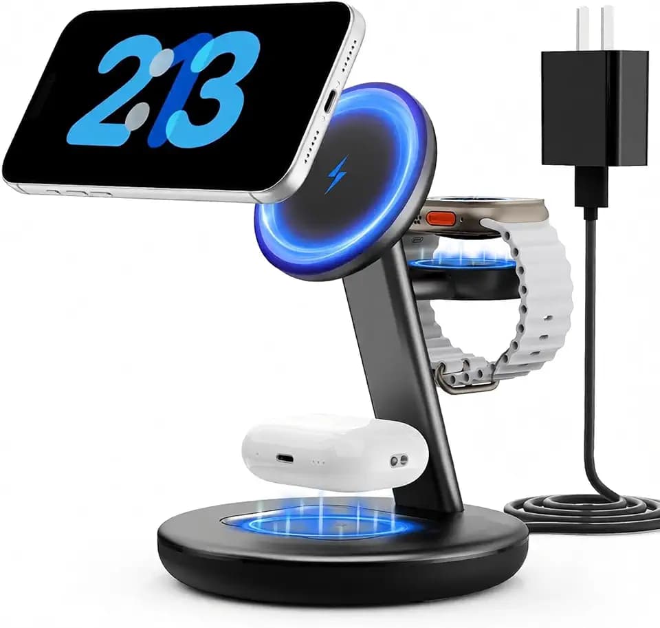 3 in 1 Magnetic Wireless Charger Stand for iPhone Apple Watch AirPods