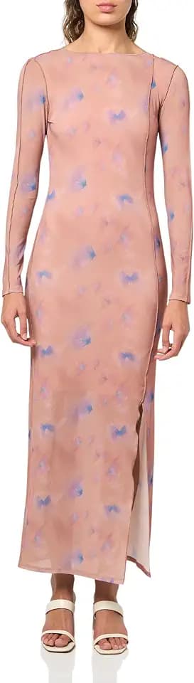 HUGO Women's Long Sleeve Mesh Maxi Dress