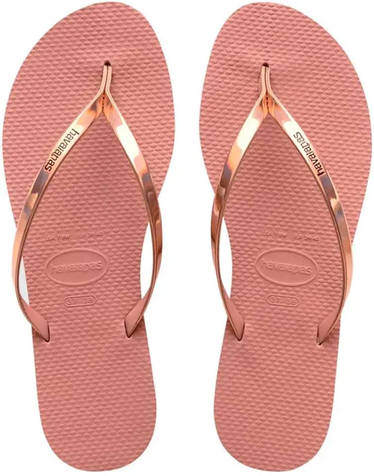 Havaianas - You Metallic, Bequeme, stylische und vielseitige Sandalen, Dünne Riemen mit Metallic-Finish, Kleiner Absatz, für Damen