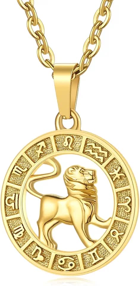 Zodiac Sign Pendant Necklaces for Women Men Constellation Astrology Jewelry