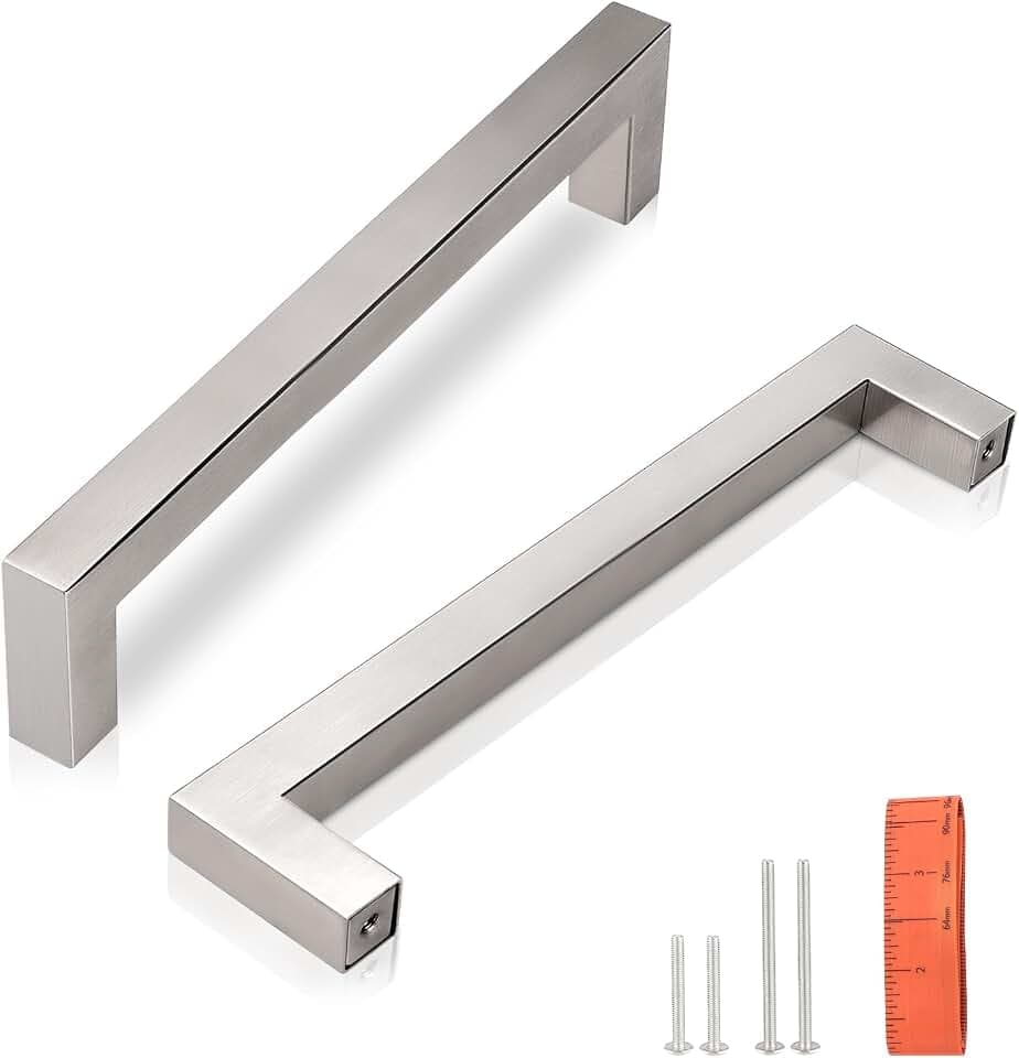 KNOBWELL 10 Pack 128mm 5" Brushed Nickel Cabinet Pulls Drawer Handles Pulls