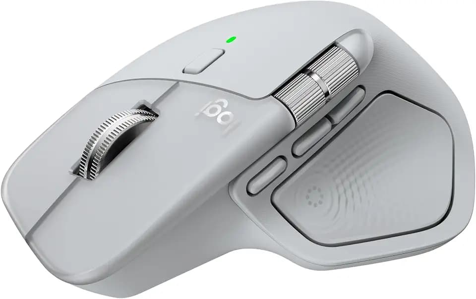 Logitech MX Master 4 Ergonomic Wireless Mouse with Haptics - Pale Gray