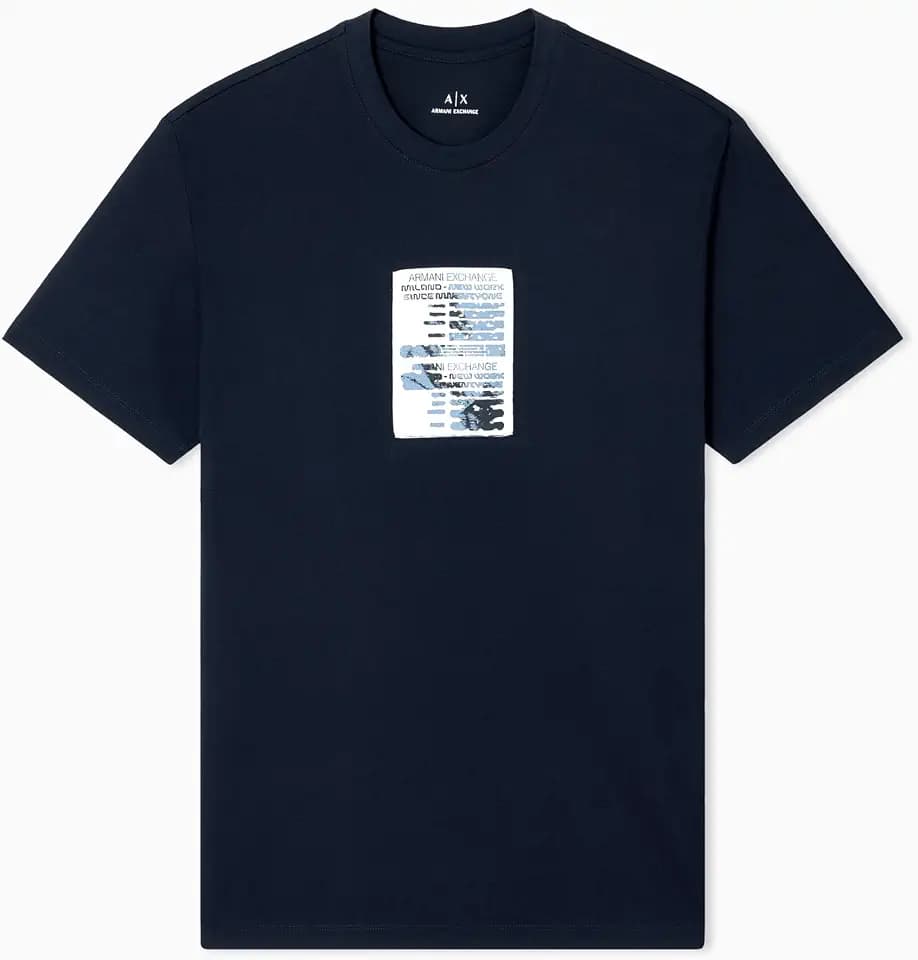 Armani Exchange Men's Center Chest Grid Box Graphic Tee