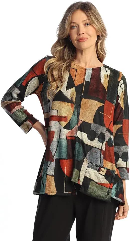 Jess & Jane Women's French Brushed Knit Patch Pocket Tunic