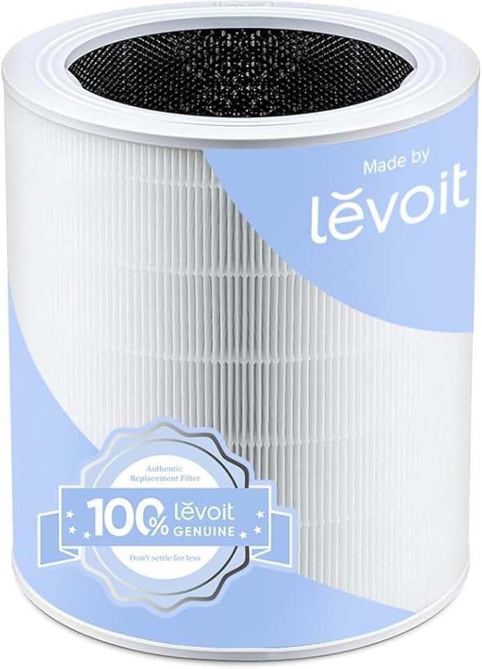 LEVOIT Ersatzfilter Luftfilter für Core 600S Luftreiniger, HEPA-filter, hocheffizienter Aktivkohlefilter und Vorfilter, gegen 99,97 Prozent Allergene Staub Pollen Rauch, Core 600S-RF, Weiß