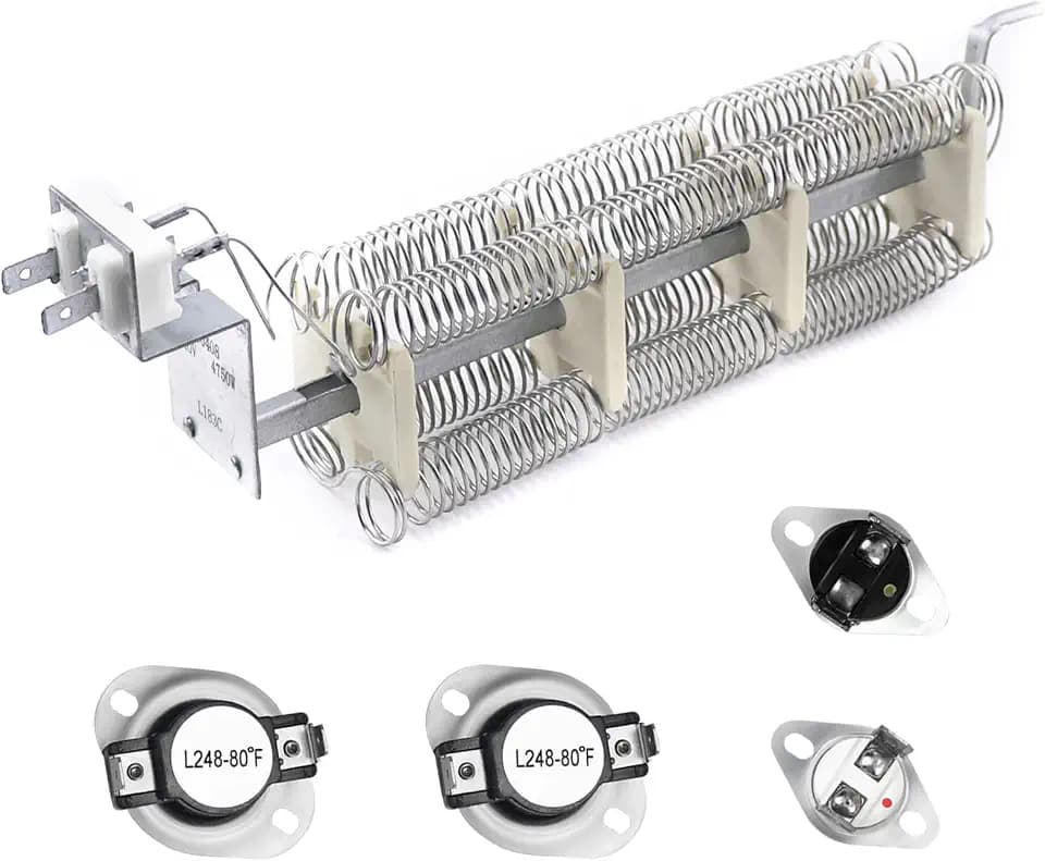LA-1044 Dryer Heating Element and LA-1053 Dryer Thermostat Fuse Kit Compatible with Whirl-pool May-tag Dryers Replaces LA1044 AP4242494 PS2162280 PYET244AYW LNC7764A71