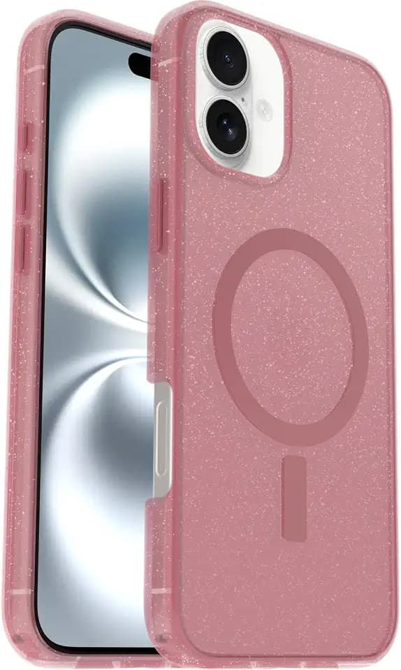 OtterBox Symmetry Series Clear MagSafe Case for iPhone 16 Plus, Shockproof, Drop Proof, Protective Thin Case, 3X Tested to Military Standard, Clear/Pink